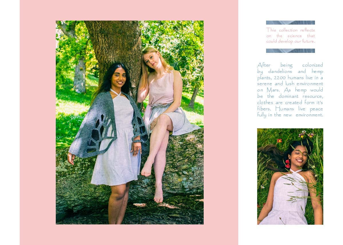 2 photos of women wearing Tessa Winter's fashion design